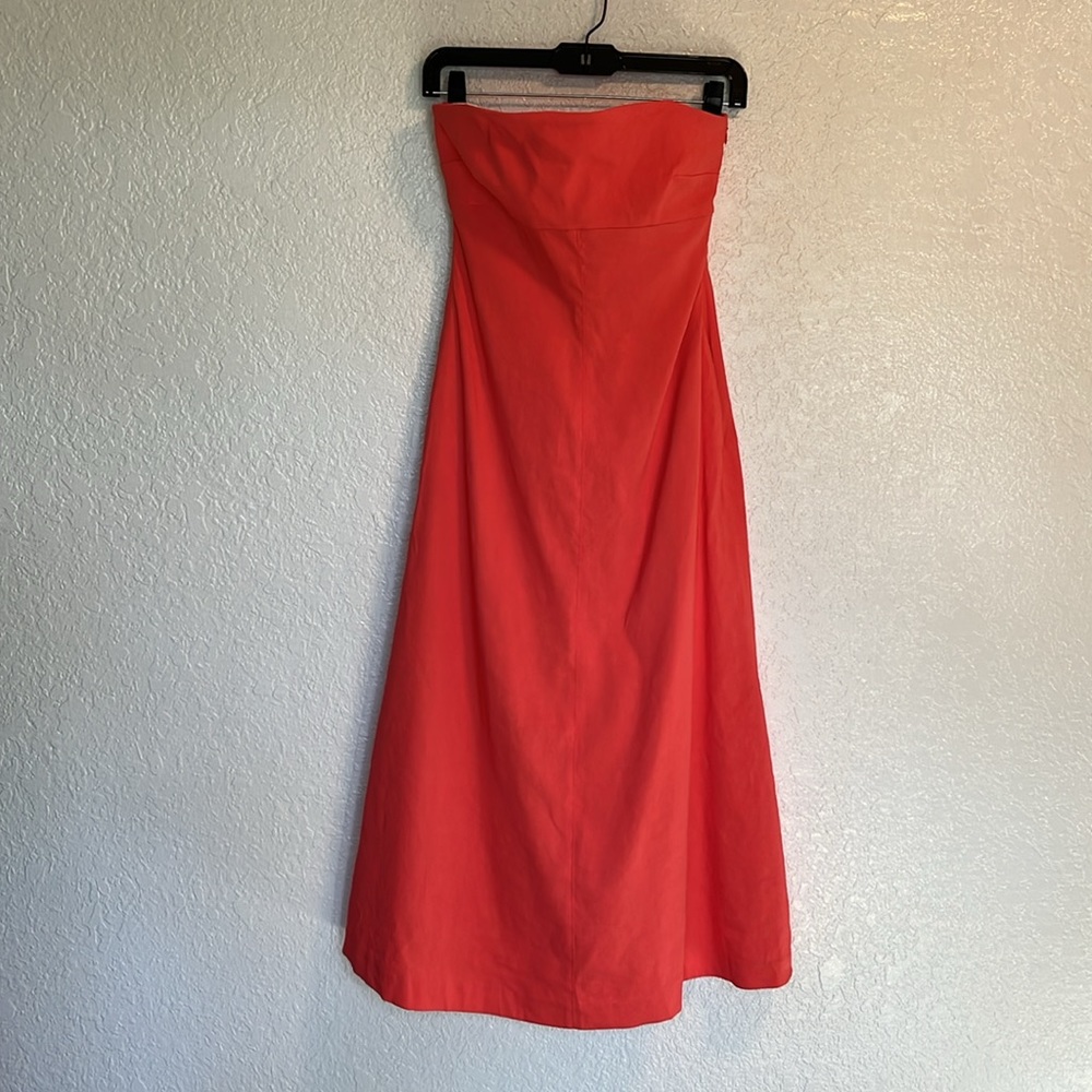 A.L.C Coral Linen Ellis Strapless Dress